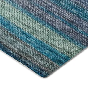 Luxury Washable Indoor/Outdoor Kochi Blue 10\' x 14\' Rug