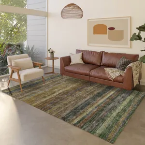 Luxury Washable Indoor/Outdoor Kochi Brown 8\' x 10\' Rug