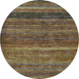 Luxury Washable Indoor/Outdoor Kochi Brown 8' x 8' Round Rug