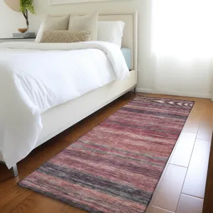 Luxury Washable Indoor/Outdoor Kochi Merlot 2\'3\" x 7\'6\" Runner Rug