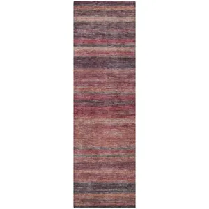 Luxury Washable Indoor/Outdoor Kochi Merlot 2\'3\" x 7\'6\" Runner Rug