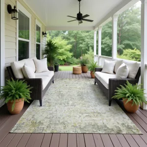 Luxury Washable Indoor/Outdoor Kochi Sage 3\' x 5\' Rug