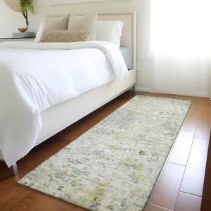 Luxury Washable Indoor/Outdoor Kochi Sage 2\'3\" x 7\'6\" Runner Rug