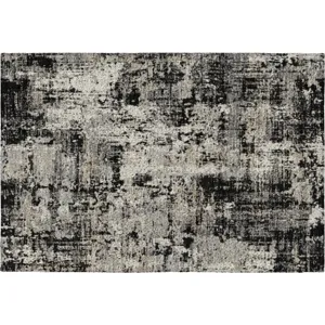 Luxury Washable Indoor/Outdoor Kochi Black 1\'8\" x 2\'6\" Rug