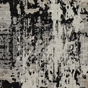 Luxury Washable Indoor/Outdoor Kochi Black 8\' x 10\' Rug