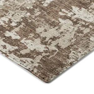 Luxury Washable Indoor/Outdoor Kochi Brown 9\' x 12\' Rug