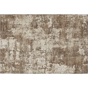 Luxury Washable Indoor/Outdoor Kochi Brown 1\'8\" x 2\'6\" Rug