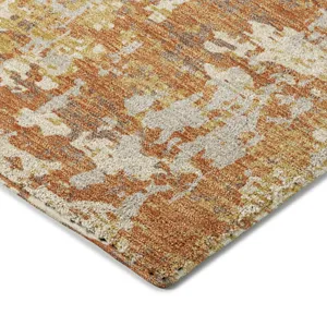 Luxury Washable Indoor/Outdoor Kochi Copper 1\'8\" x 2\'6\" Rug