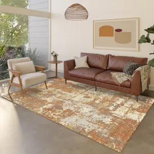 Luxury Washable Indoor/Outdoor Kochi Copper 2\'6\" x 3\'10\" Rug