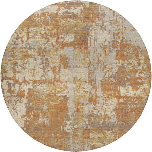 Luxury Washable Indoor/Outdoor Kochi Copper 8' x 8' Round Rug
