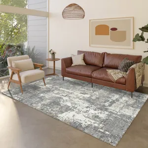 Luxury Washable Indoor/Outdoor Kochi Gray 2\'6\" x 3\'10\" Rug