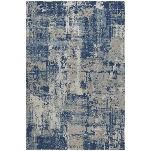 Luxury Washable Indoor/Outdoor Kochi Navy 8\' x 10\' Rug