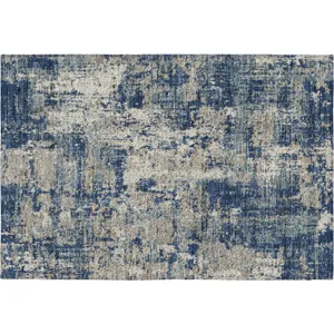 Luxury Washable Indoor/Outdoor Kochi Navy 1\'8\" x 2\'6\" Rug