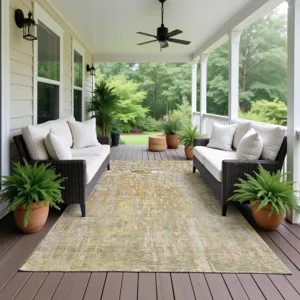 Luxury Washable Indoor/Outdoor Kochi Khaki 8\' x 10\' Rug