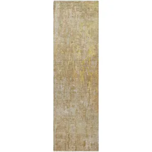 Luxury Washable Indoor/Outdoor Kochi Khaki 2\'3\" x 7\'6\" Runner Rug