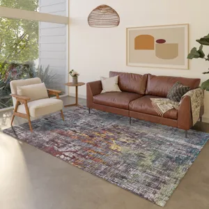Luxury Washable Indoor/Outdoor Kochi Plum 8\' x 10\' Rug