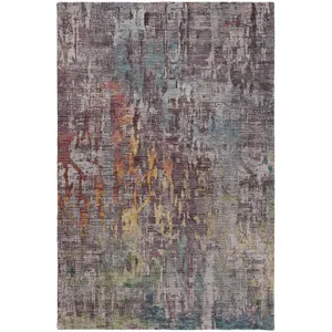 Luxury Washable Indoor/Outdoor Kochi Plum 8\' x 10\' Rug