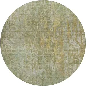 Luxury Washable Indoor/Outdoor Kochi Sage 8\' x 8\' Round Rug