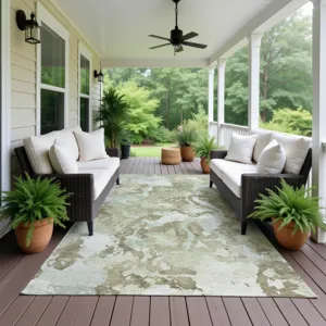 Luxury Washable Indoor/Outdoor Kochi Aloe 5\' x 7\'6\" Rug