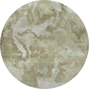 Luxury Washable Indoor/Outdoor Kochi Aloe 8' x 8' Round Rug
