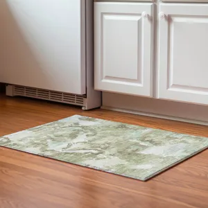 Luxury Washable Indoor/Outdoor Kochi Aloe 1\'8\" x 2\'6\" Rug