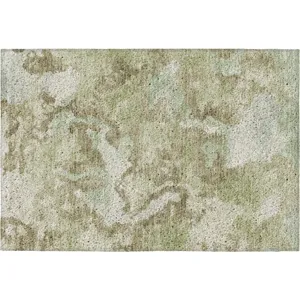 Luxury Washable Indoor/Outdoor Kochi Aloe 1\'8\" x 2\'6\" Rug