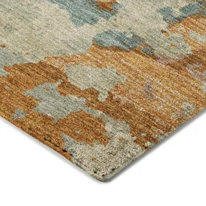 Luxury Washable Indoor/Outdoor Kochi Copper 3\' x 5\' Rug
