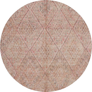 Indoor/Outdoor Karaj Pink 8' x 8' Round Rug