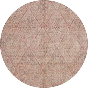 Indoor/Outdoor Karaj Pink 8\' x 8\' Round Rug