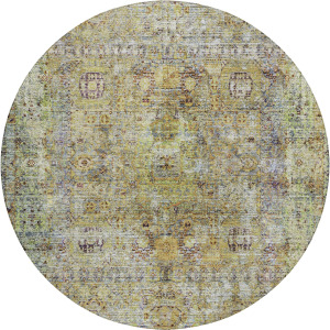 Indoor/Outdoor Karaj Aloe 8' x 8' Round Rug