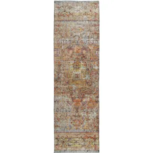 Indoor/Outdoor Karaj Coral 2\'3\" x 7\'6\" Runner Rug