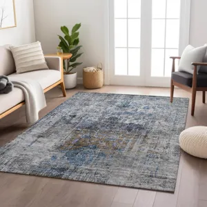 Indoor/Outdoor Karaj Blue 8\' x 10\' Rug