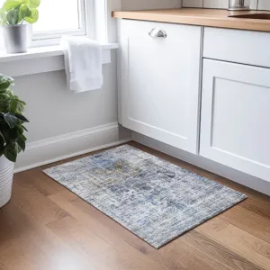 Indoor/Outdoor Karaj Blue 1\'8\" x 2\'6\" Rug