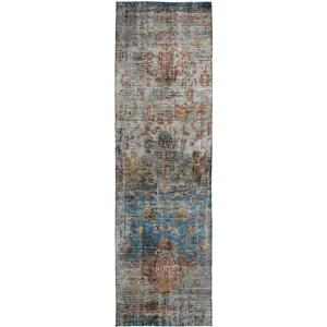 Indoor/Outdoor Karaj Copper 2\'3\" x 7\'6\" Runner Rug