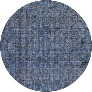 Indoor/Outdoor Karaj Blue 8' x 8' Round Rug