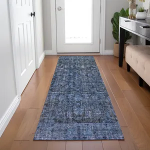 Indoor/Outdoor Karaj Blue 2\'3\" x 7\'6\" Runner Rug