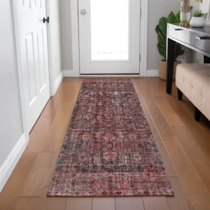 Indoor/Outdoor Karaj Pink 2\'3\" x 7\'6\" Runner Rug