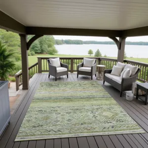 Indoor/Outdoor Karaj Aloe 10\' x 14\' Rug