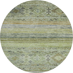 Indoor/Outdoor Karaj Aloe 8' x 8' Round Rug