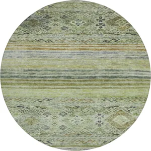 Indoor/Outdoor Karaj Aloe 8\' x 8\' Round Rug