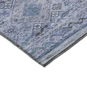 Indoor/Outdoor Karaj Blue 2\'3\" x 7\'6\" Runner Rug
