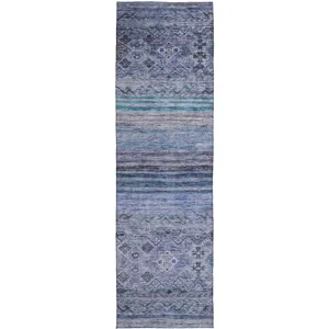Indoor/Outdoor Karaj Blue 2\'3\" x 7\'6\" Runner Rug