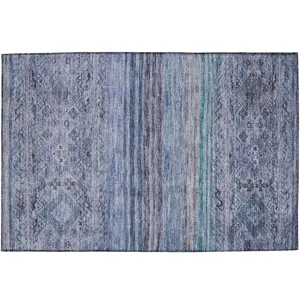 Indoor/Outdoor Karaj Blue 1\'8\" x 2\'6\" Rug