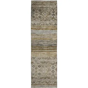 Indoor/Outdoor Karaj Brown 2\'3\" x 7\'6\" Runner Rug