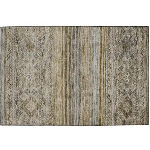 Indoor/Outdoor Karaj Brown 1\'8\" x 2\'6\" Rug