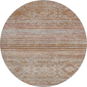 Indoor/Outdoor Karaj Copper 8\' x 8\' Round Rug