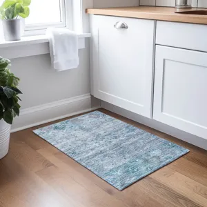Indoor/Outdoor Karaj Blue 1\'8\" x 2\'6\" Rug