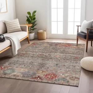 Indoor/Outdoor Karaj Gray 3\' x 5\' Rug