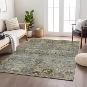 Indoor/Outdoor Karaj Pewter 2\'6\" x 3\'10\" Rug