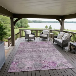 Indoor/Outdoor Karaj Purple 9\' x 12\' Rug